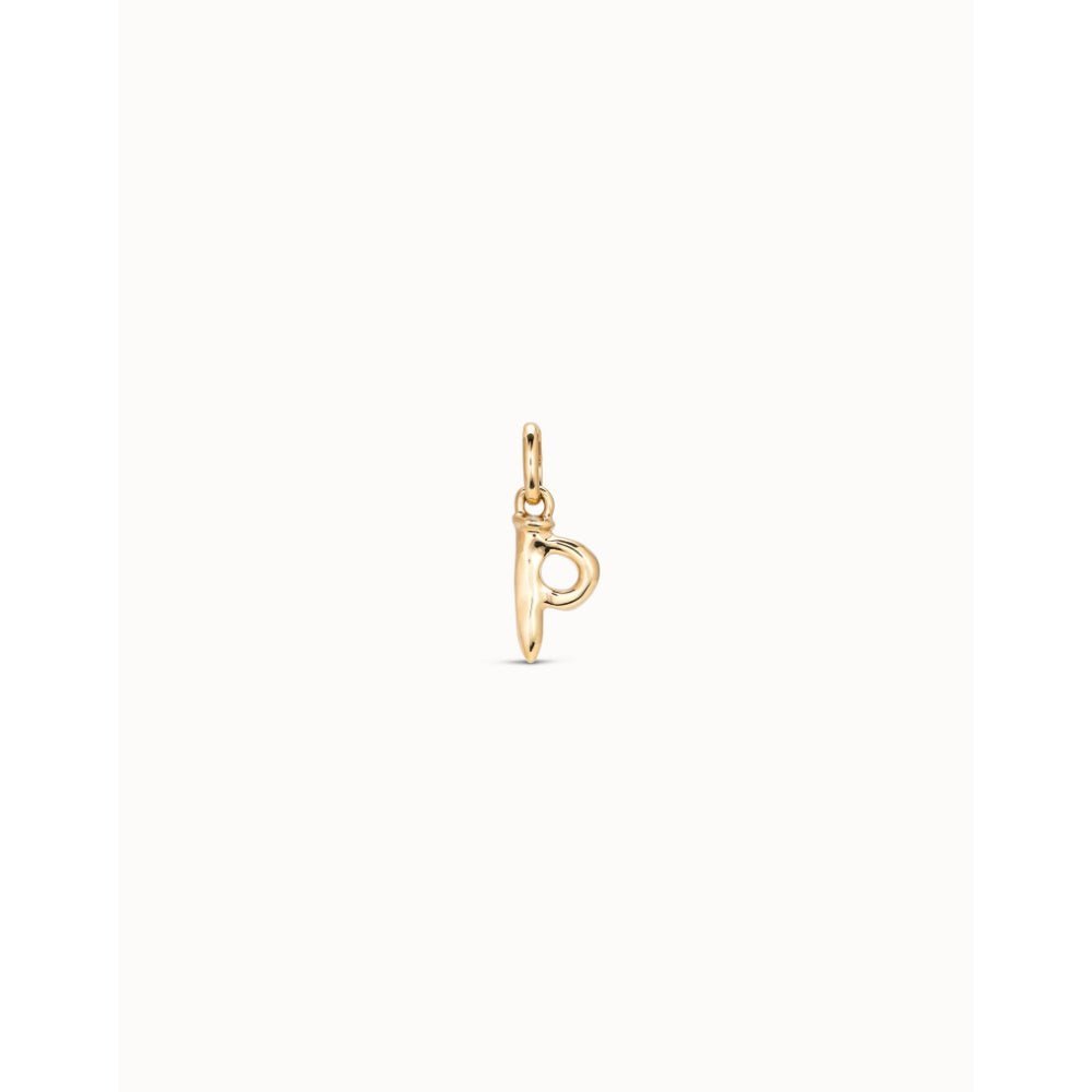 Unode50 18K Gold Plated Medium P Initial Charm - MococoUNOde50CHA0042-18KCharms