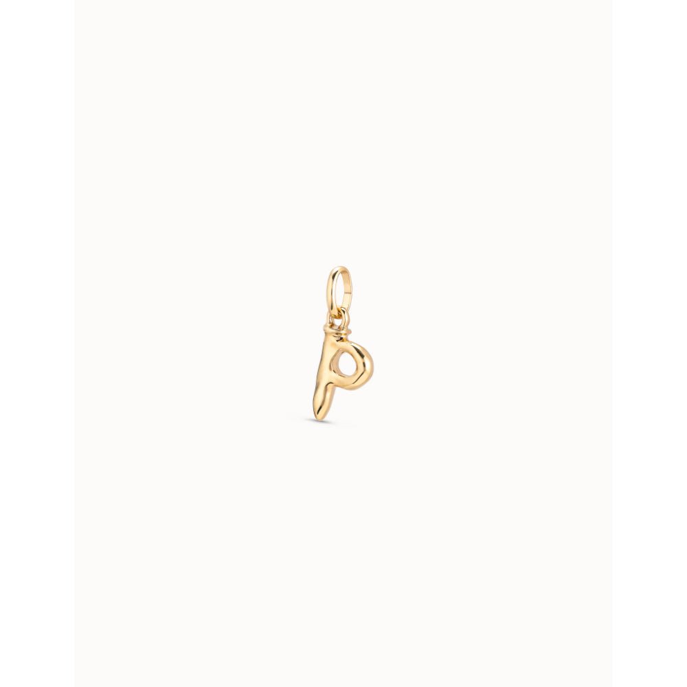 Unode50 18K Gold Plated Medium P Initial Charm - MococoUNOde50CHA0042-18KCharms and Links