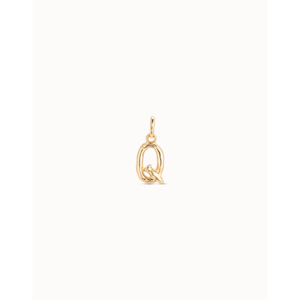 Unode50 18K Gold Plated Medium Q Initial Charm - MococoUNOde50CHA0043-18KCharms