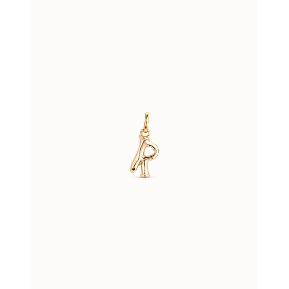 Unode50 18K Gold Plated Medium R Initial Charm - MococoUNOde50CHA0044-18KCharms
