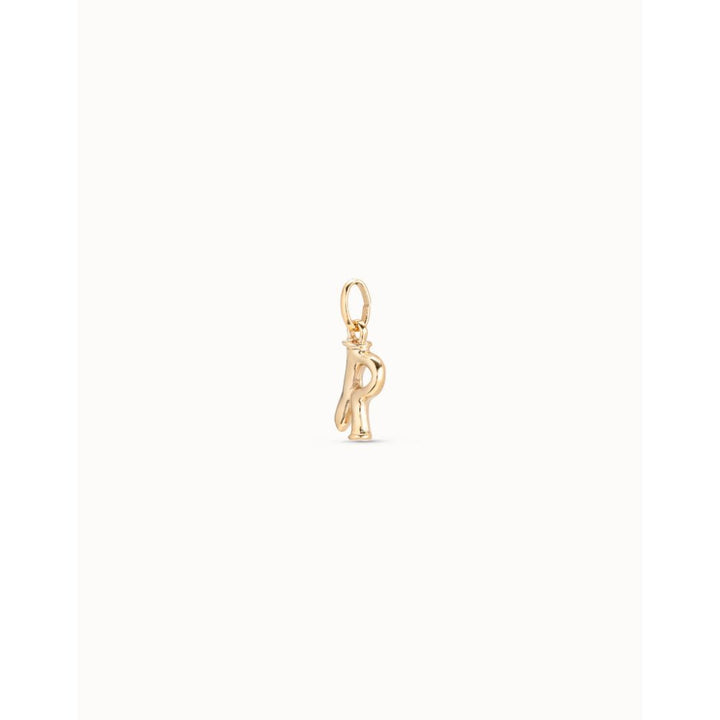 Unode50 18K Gold Plated Medium R Initial Charm - MococoUNOde50CHA0044-18KCharms