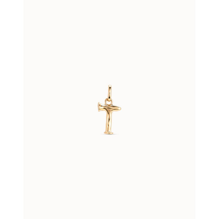 Unode50 18K Gold Plated Medium T Initial Charm - MococoUNOde50CHA0046-18KCharms