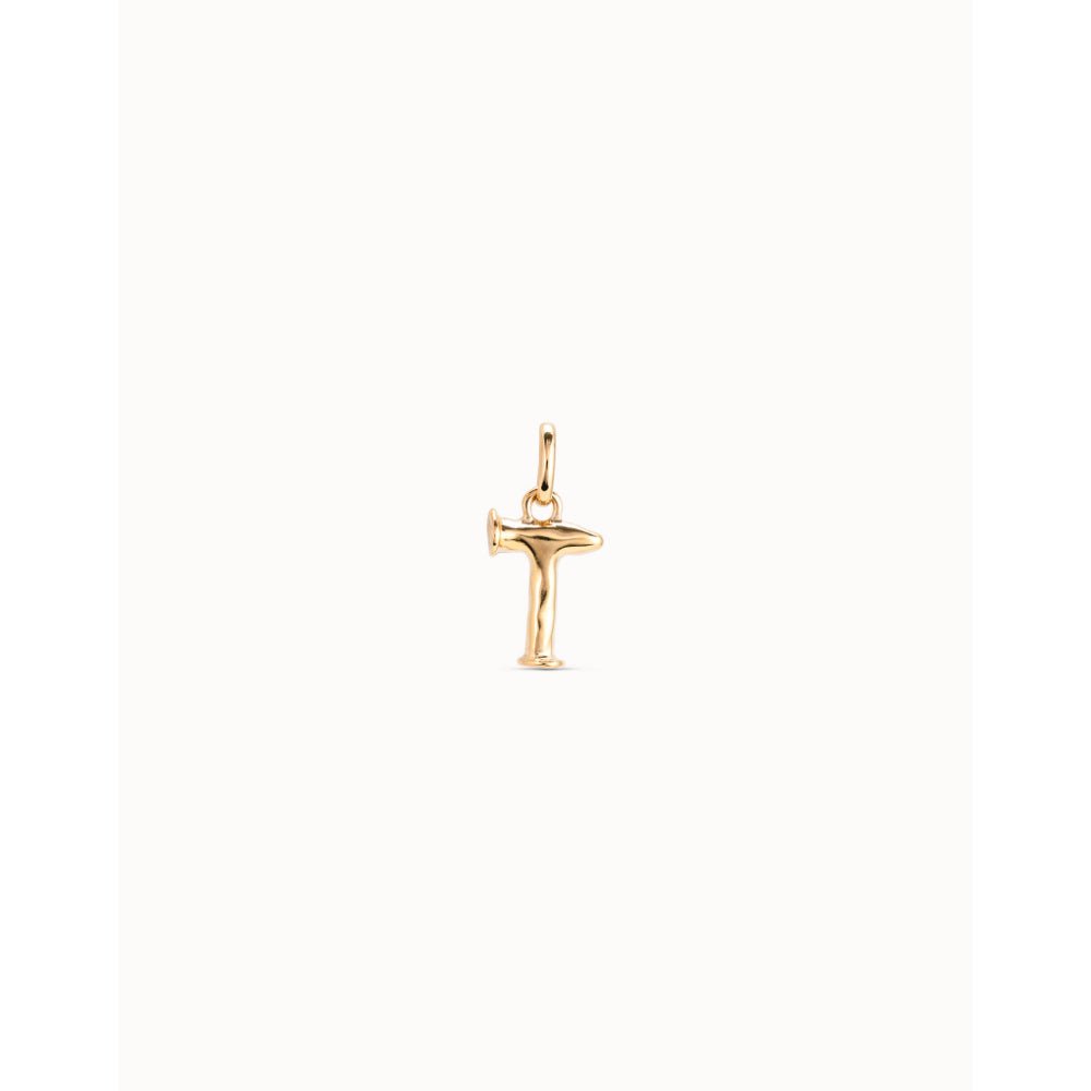 Unode50 18K Gold Plated Medium T Initial Charm - MococoUNOde50CHA0046-18KCharms and Links