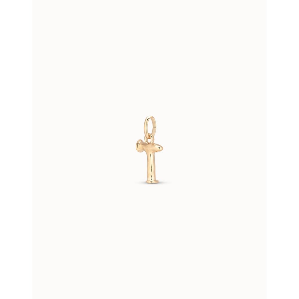 Unode50 18K Gold Plated Medium T Initial Charm - MococoUNOde50CHA0046-18KCharms