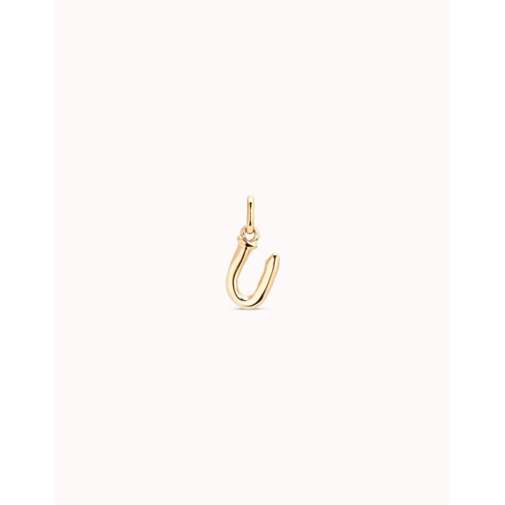Unode50 18K Gold Plated Medium U Initial Charm - MococoUNOde50CHA0047ORO0000UCharms
