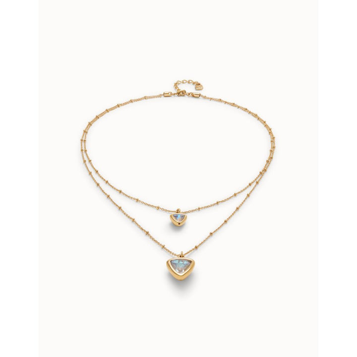Unode50 18K Gold Plated Multi - Layer Pendant Link Chain Crystal Necklace - MococoUNOde50COL2001Necklaces