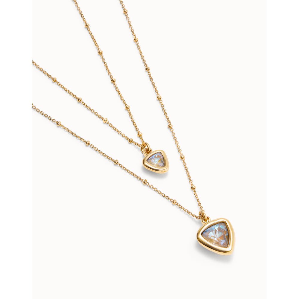 Unode50 18K Gold Plated Multi - Layer Pendant Link Chain Crystal Necklace - MococoUNOde50COL2001Necklaces