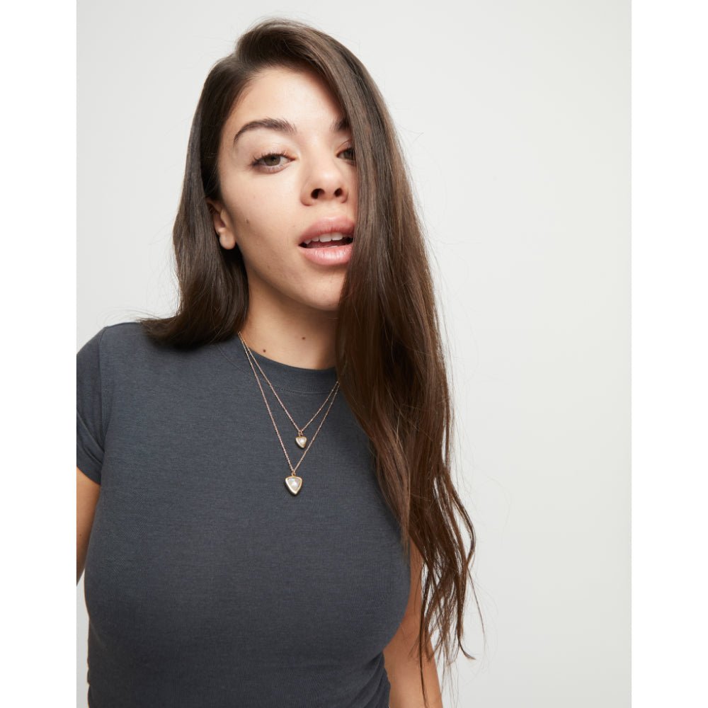 Unode50 18K Gold Plated Multi - Layer Pendant Link Chain Crystal Necklace - MococoUNOde50COL2001Necklace