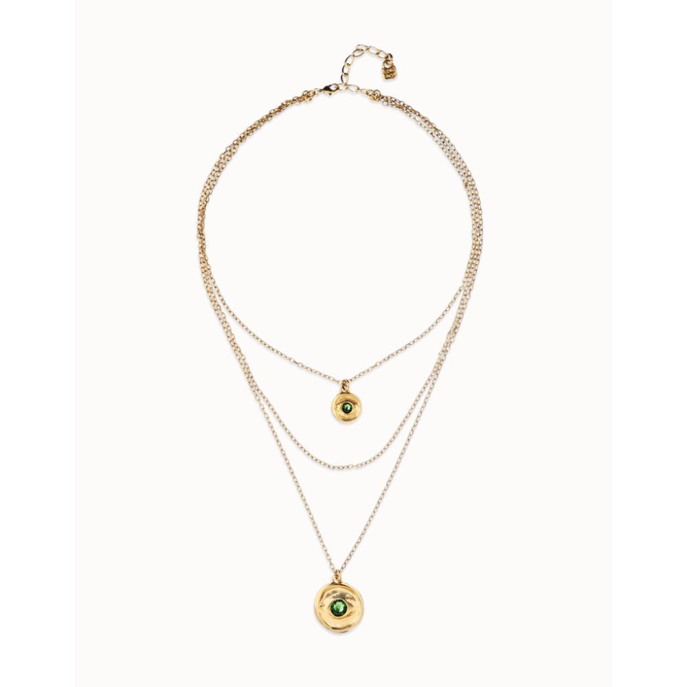 Unode50 18K Gold Plated Multi Strand Chain an Eye Necklace - COL2042 - MococoUNOde50COL2042Necklaces