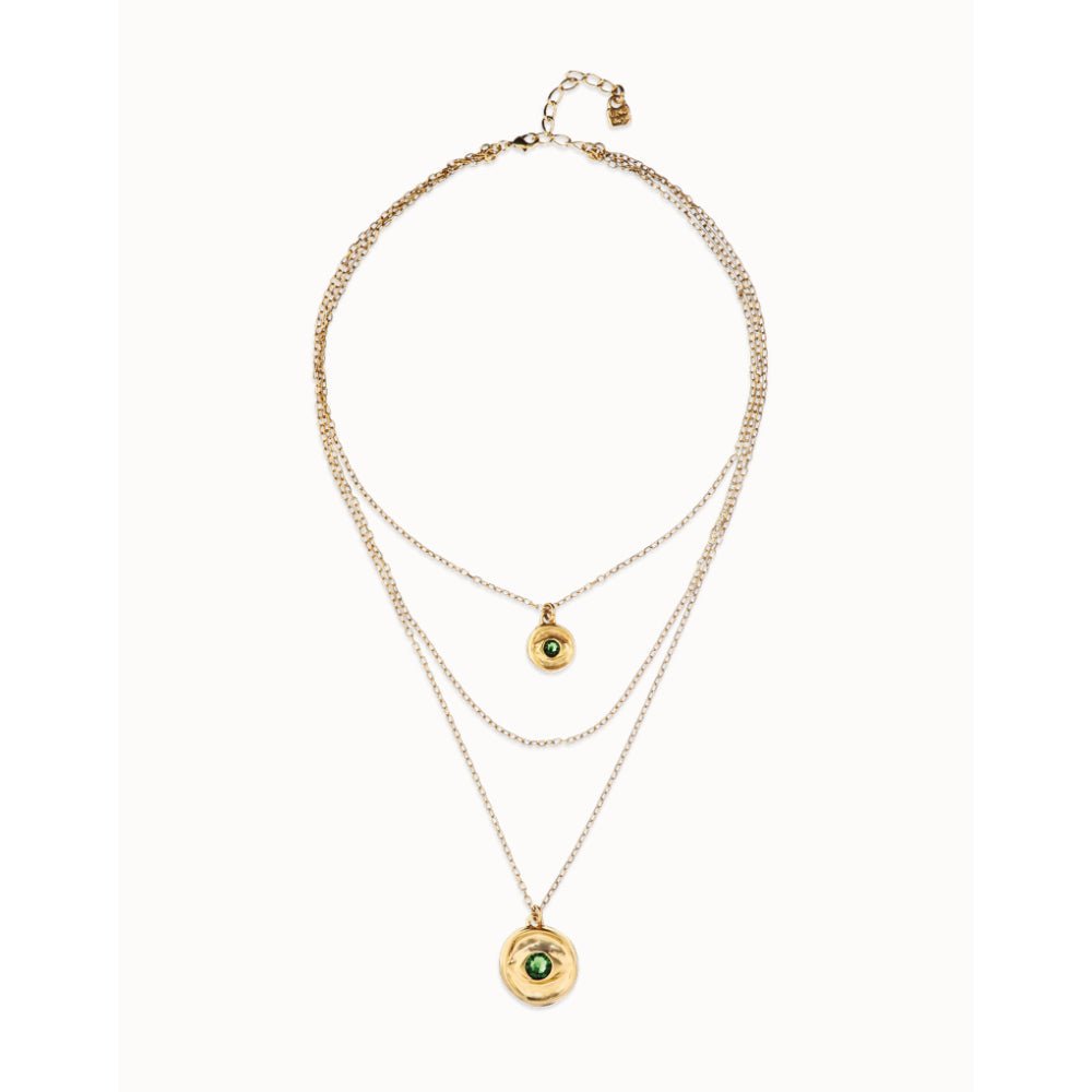 Unode50 18K Gold Plated Multi Strand Chain an Eye Necklace - COL2042 - MococoUNOde50COL2042Necklace
