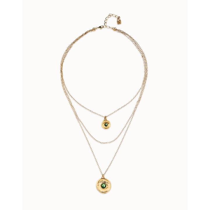 Unode50 18K Gold Plated Multi Strand Chain an Eye Necklace - COL2042 - MococoUNOde50COL2042Necklace