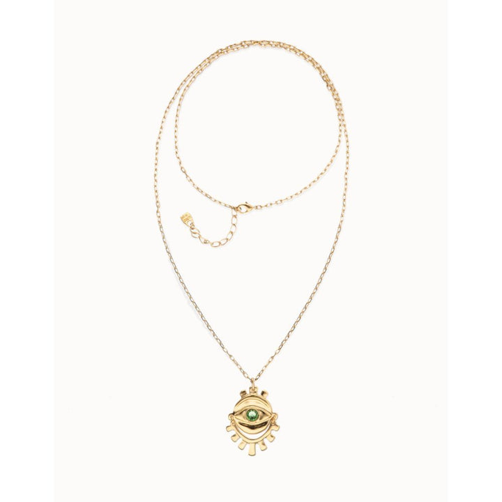 Unode50 18K Gold Plated Multi Strand Chain an Eye Necklace - MococoUNOde50COL2037Necklaces