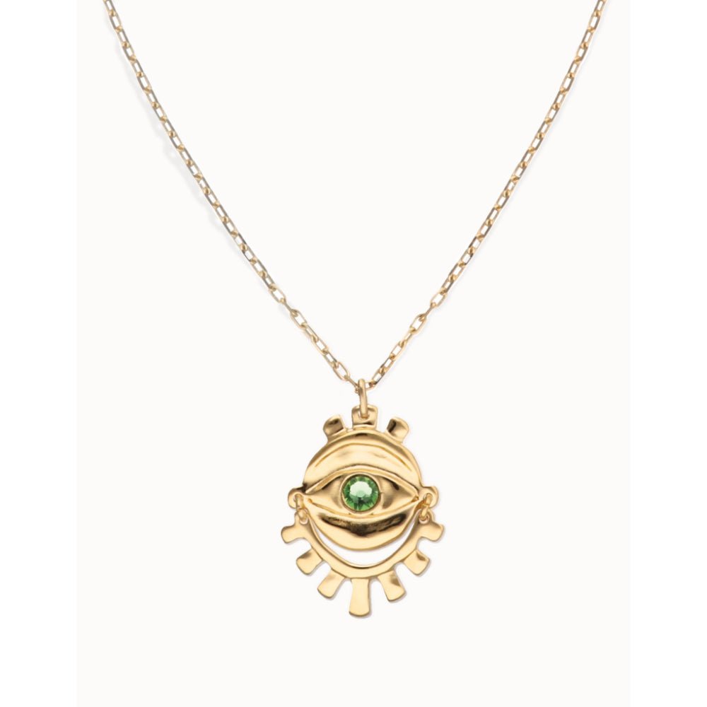 Unode50 18K Gold Plated Multi Strand Chain an Eye Necklace - MococoUNOde50COL2037Necklaces