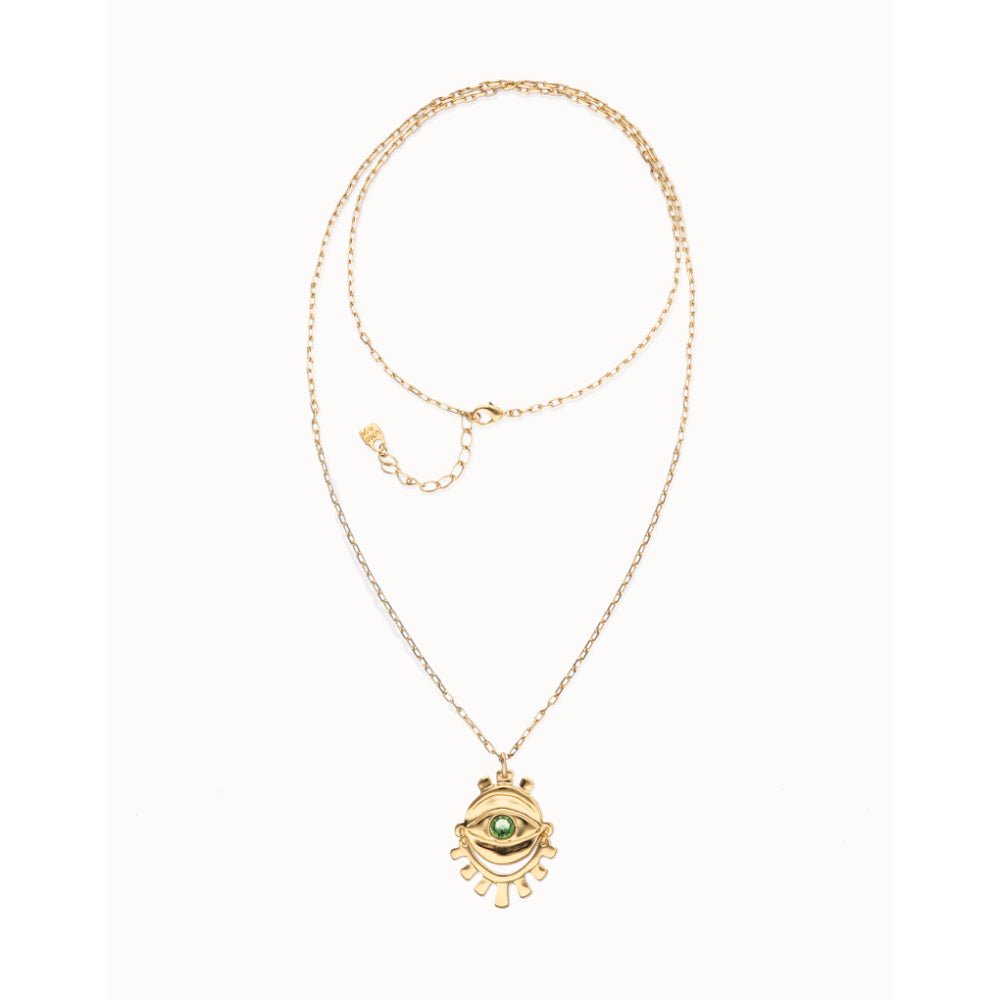 Unode50 18K Gold Plated Multi Strand Chain an Eye Necklace - MococoUNOde50COL2037Necklace