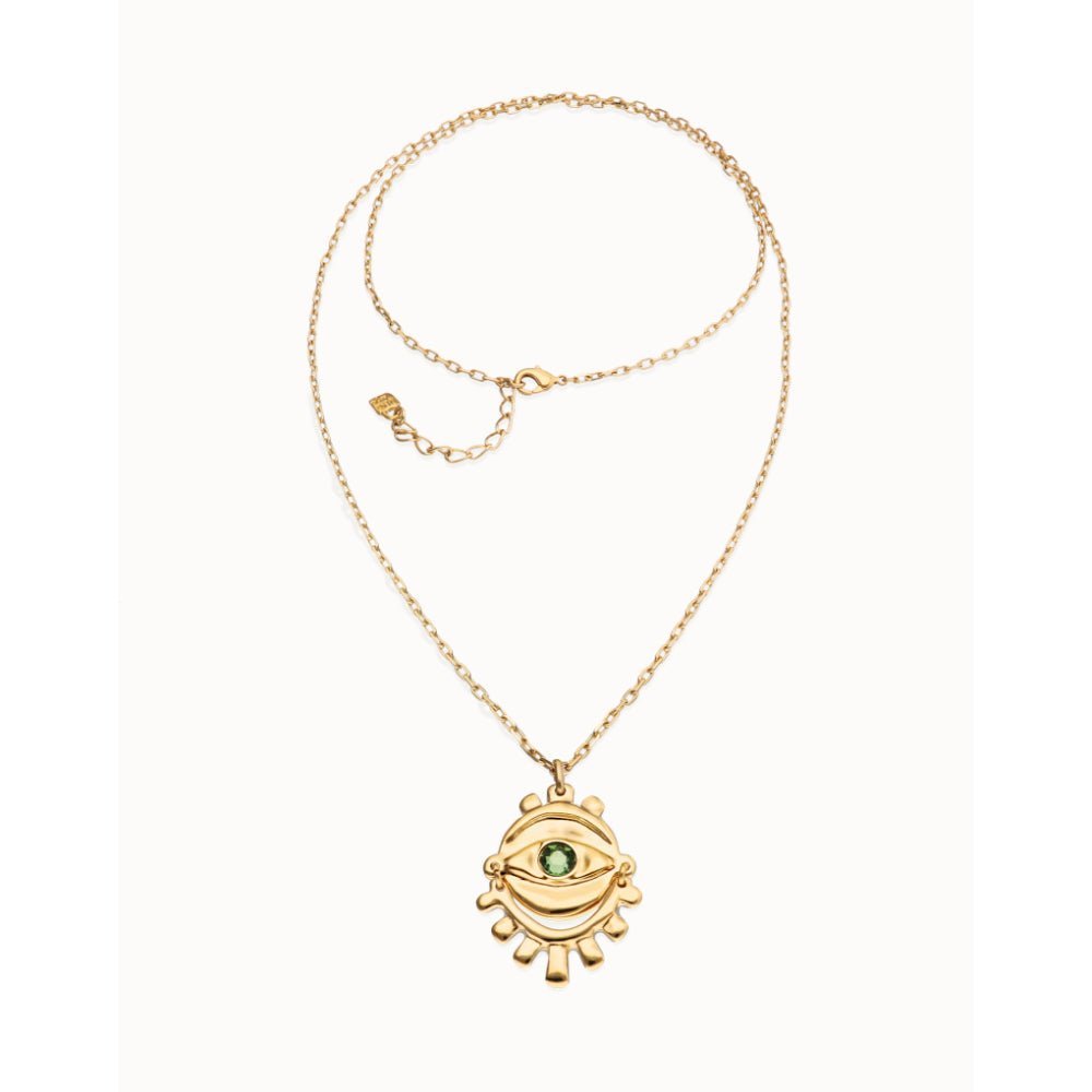 Unode50 18K Gold Plated Multi Strand Chain an Eye Necklace - MococoUNOde50COL2037Necklaces