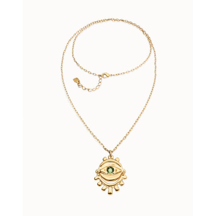 Unode50 18K Gold Plated Multi Strand Chain an Eye Necklace - MococoUNOde50COL2037Necklaces