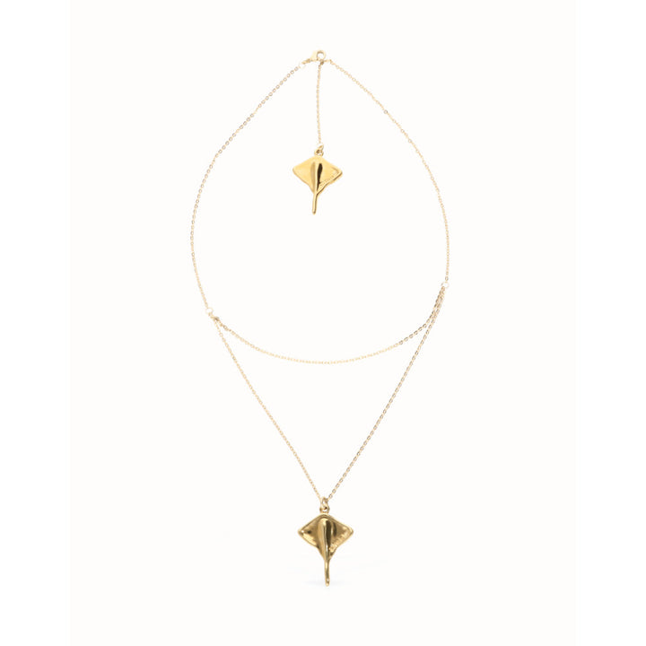 Unode50 18K Gold Plated Multi Strand Chain Manta Ray Necklace image