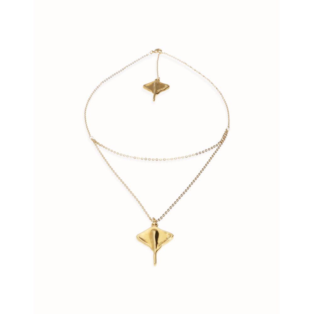 Unode50 18K Gold Plated Multi Strand Chain Manta Ray Necklace - MococoUNOde50COL2043-18KNecklace