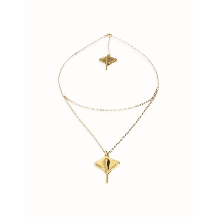 Unode50 18K Gold Plated Multi Strand Chain Manta Ray Necklace - MococoUNOde50COL2043-18KNecklace