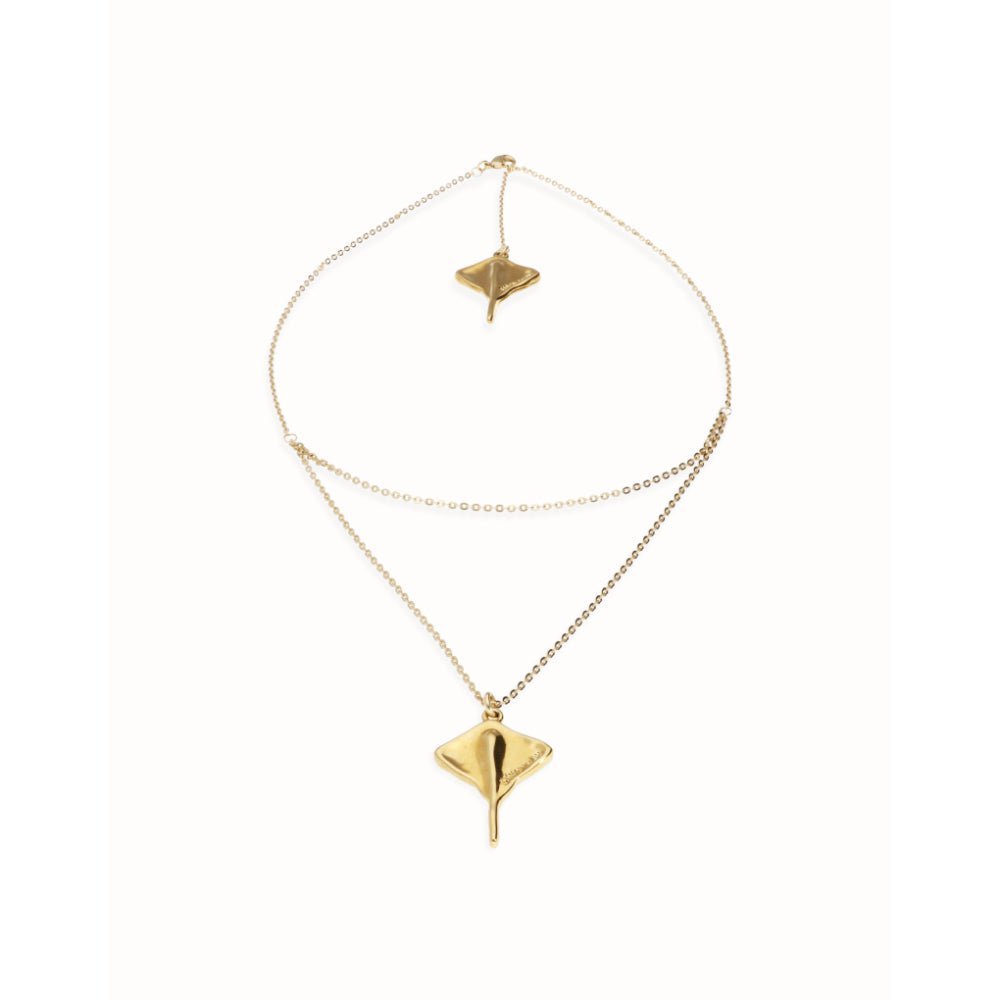 Unode50 18K Gold Plated Multi Strand Chain Manta Ray Necklace - MococoUNOde50COL2043-18KNecklaces