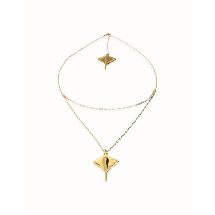 Unode50 18K Gold Plated Multi Strand Chain Manta Ray Necklace - MococoUNOde50COL2043-18KNecklaces