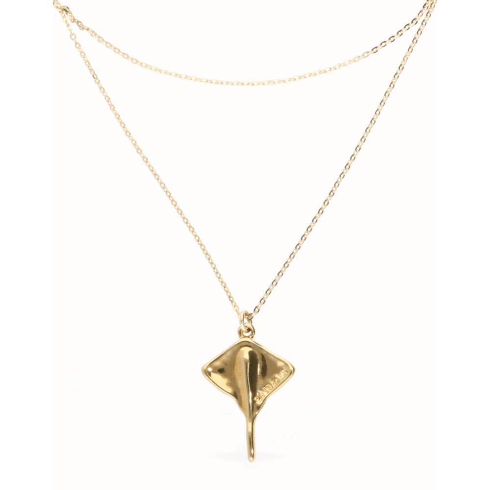 Unode50 18K Gold Plated Multi Strand Chain Manta Ray Necklace - MococoUNOde50COL2043-18KNecklaces