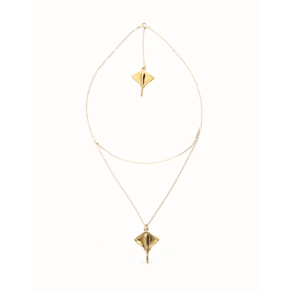 Unode50 18K Gold Plated Multi Strand Chain Manta Ray Necklace - MococoUNOde50COL2043-18KNecklaces