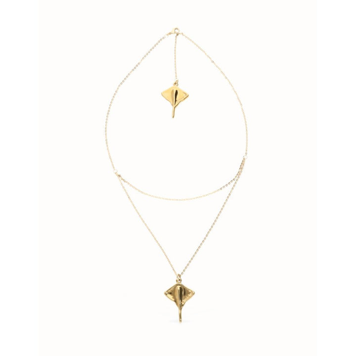 Unode50 18K Gold Plated Multi Strand Chain Manta Ray Necklace - MococoUNOde50COL2043-18KNecklaces