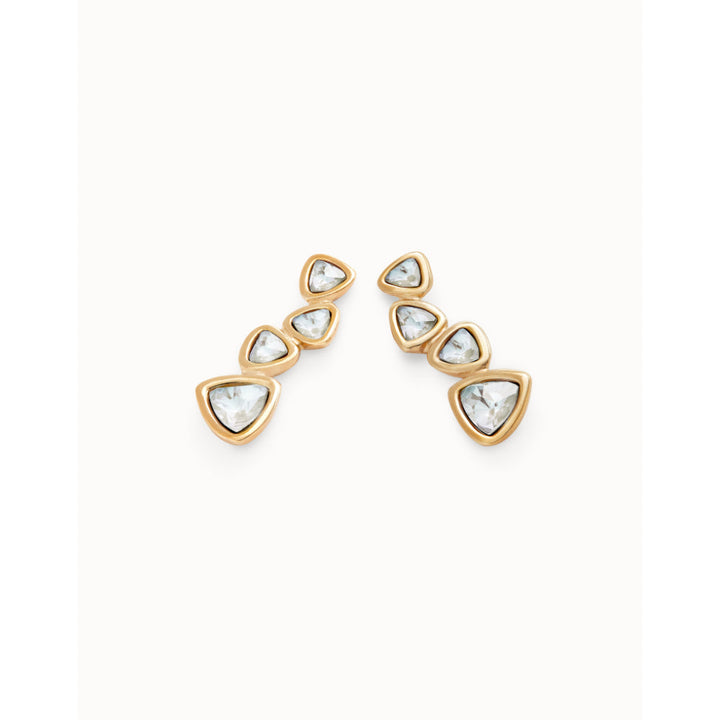 Unode50 18k Gold Plated Multicolored Crystals Drop Earrings image 2