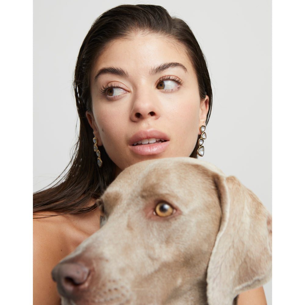 Unode50 18k Gold Plated Multicolored Crystals Drop Earrings - MococoUNOde50PEN0983OROEarrings