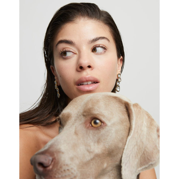 Unode50 18k Gold Plated Multicolored Crystals Drop Earrings - MococoUNOde50PEN0983OROEarrings