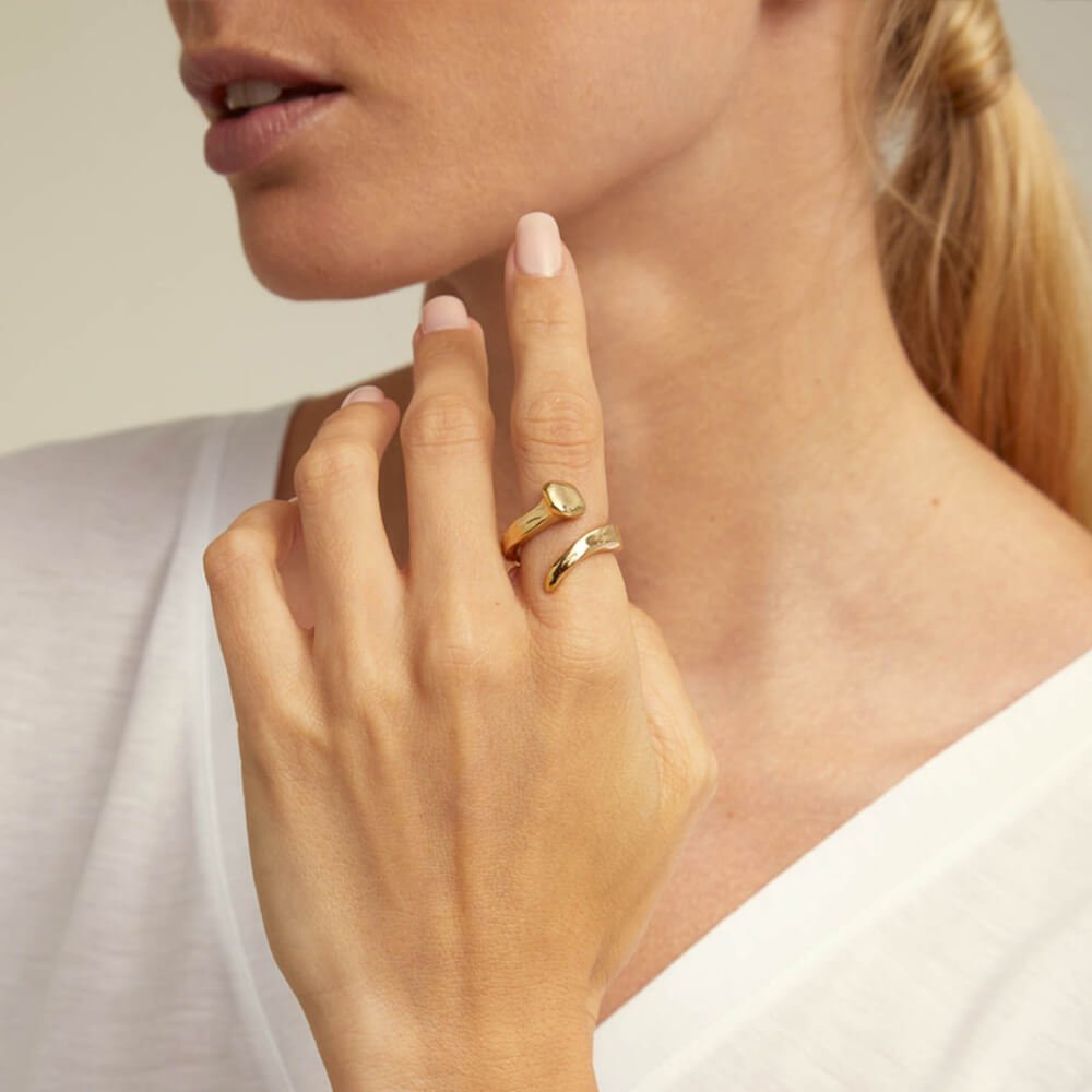 UNOde50 18K Gold - Plated Nail Ring - MococoUNOde50ANI0456ORO0000LRings