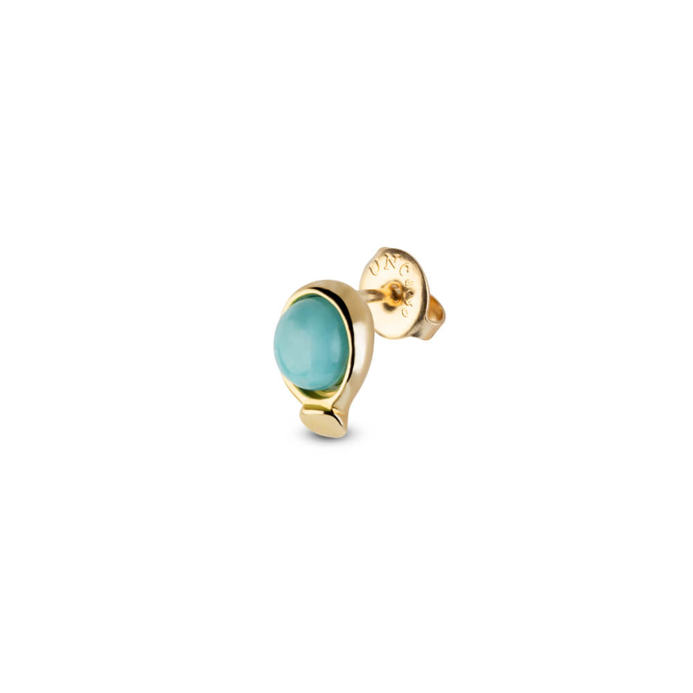 UNOde50 18K Gold - Plated Nailed Circle Pearl Piercing - MococoUNOde50Earrings