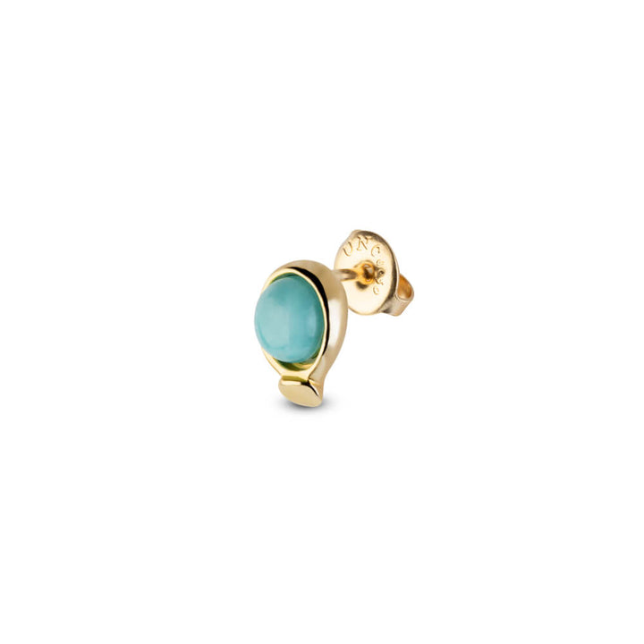 UNOde50 18K Gold - Plated Nailed Circle Pearl Piercing - MococoUNOde50Earrings