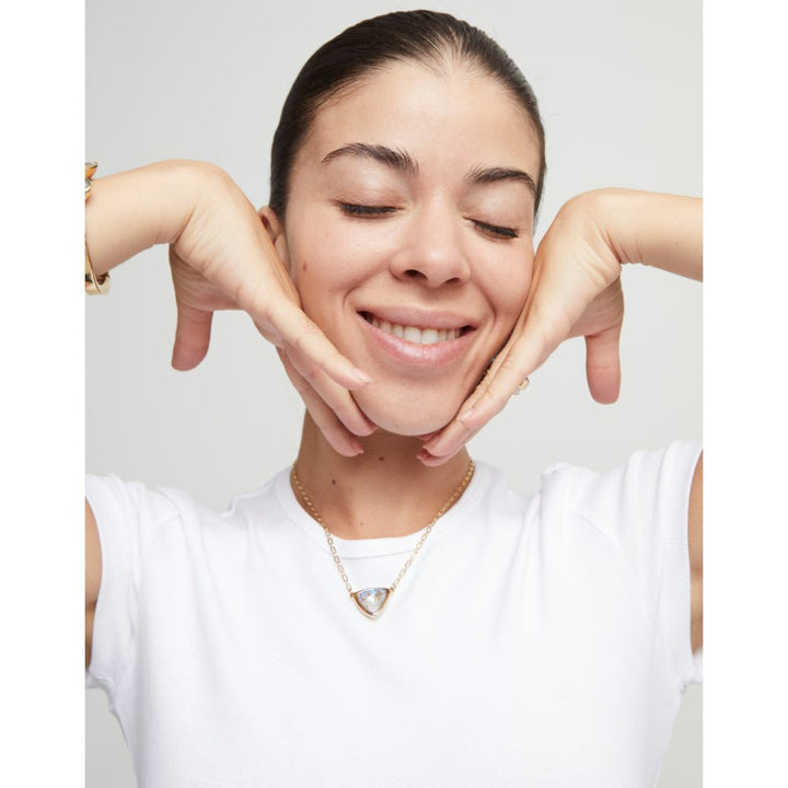 Unode50 18K Gold Plated Pendant Chain Link Multicolor Crystal Necklace - MococoUNOde50COL2009-18KNecklace