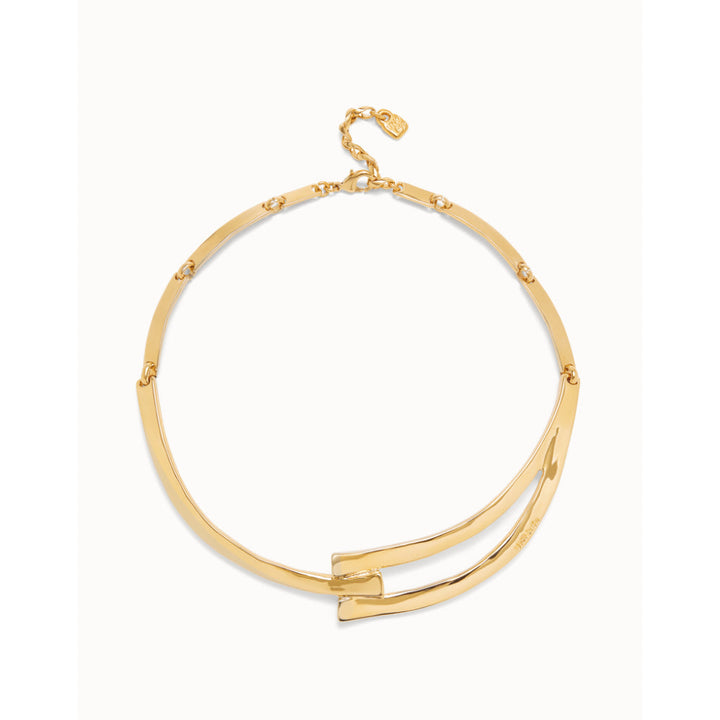 Unode50 18k Gold Plated Sculpted Choker Necklace image