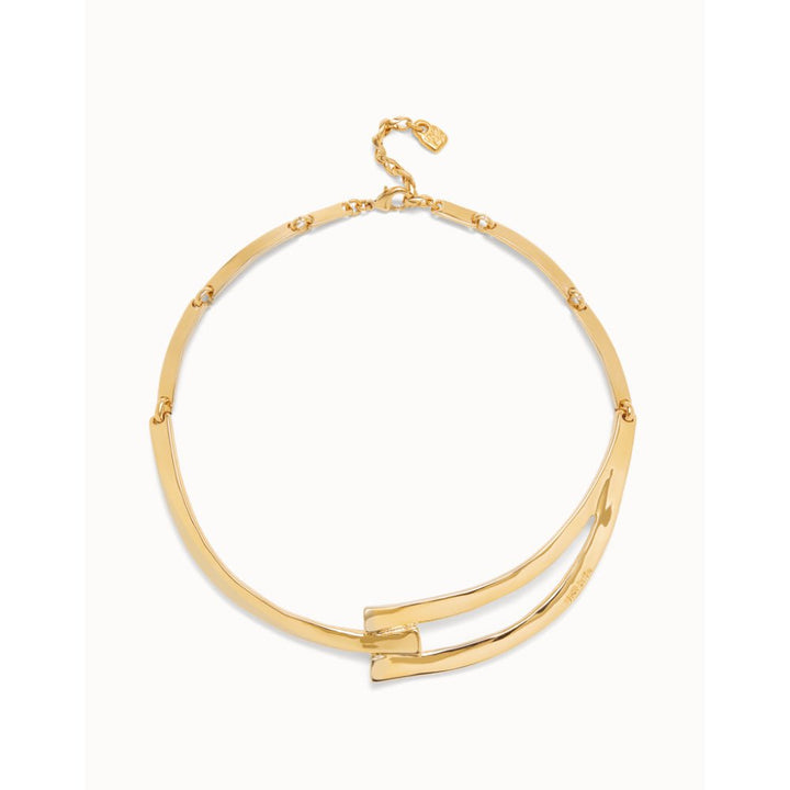 Unode50 18k Gold Plated Sculpted Choker Necklace - MococoUNOde50COL1976ORONecklaces