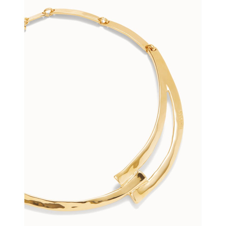 Unode50 18k Gold Plated Sculpted Choker Necklace - MococoUNOde50COL1976ORONecklaces