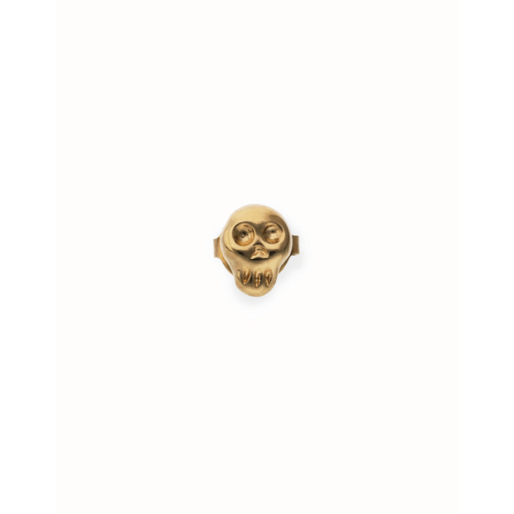 Unode50 18K Gold Plated Skull Single Stud Earring image 2