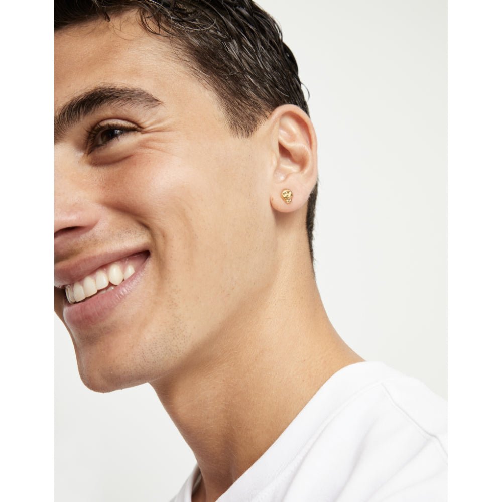 Unode50 18K Gold Plated Skull Single Stud Earring - MococoUNOde50PIE0017-18KEarrings