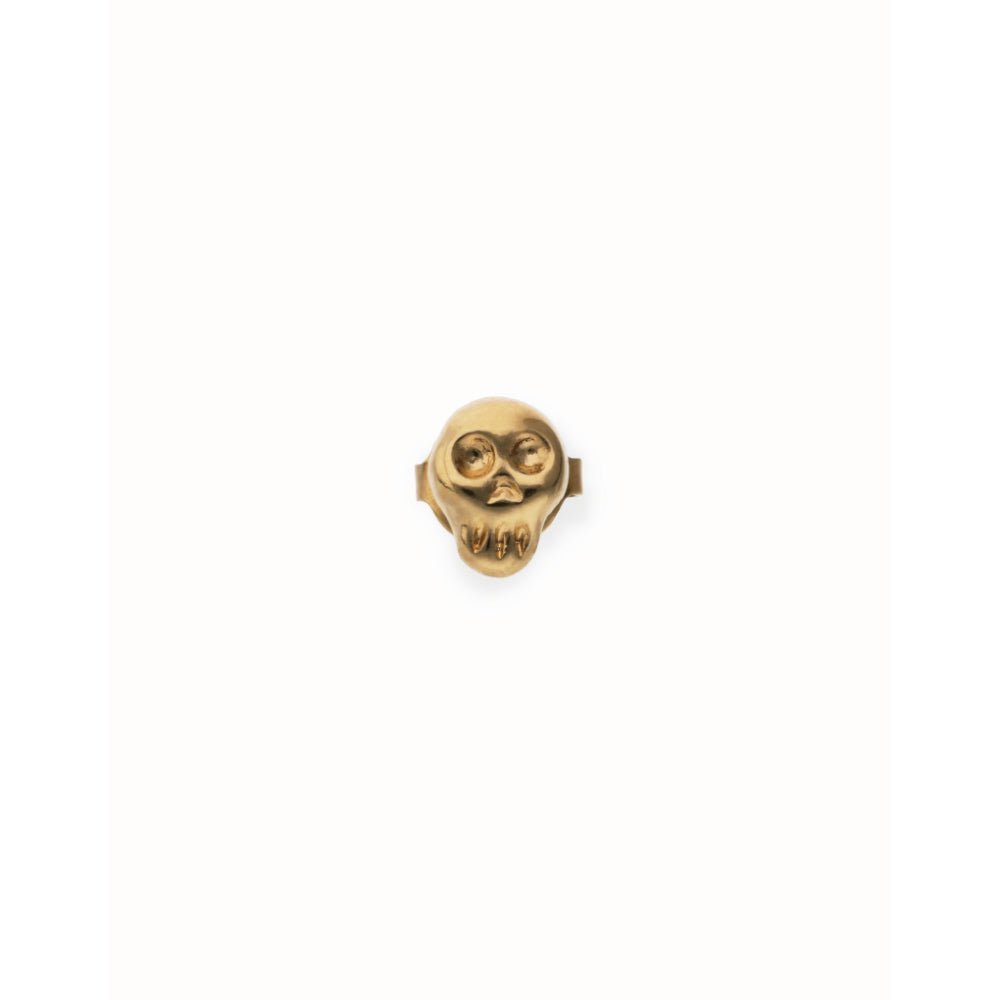 Unode50 18K Gold Plated Skull Single Stud Earring - MococoUNOde50PIE0017ORO0000UEarrings