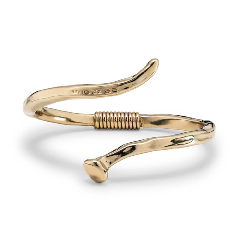 UNOde50 18K Gold - Plated Spiral - Shaped Nail Bangle Bracelet - MococoUNOde50PUL1412ORO0000MBracelets