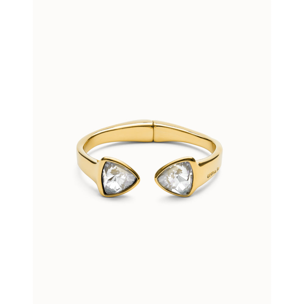 Unode50 18k Gold Plated Two Multicolored Crystals Bangle Bracelet image