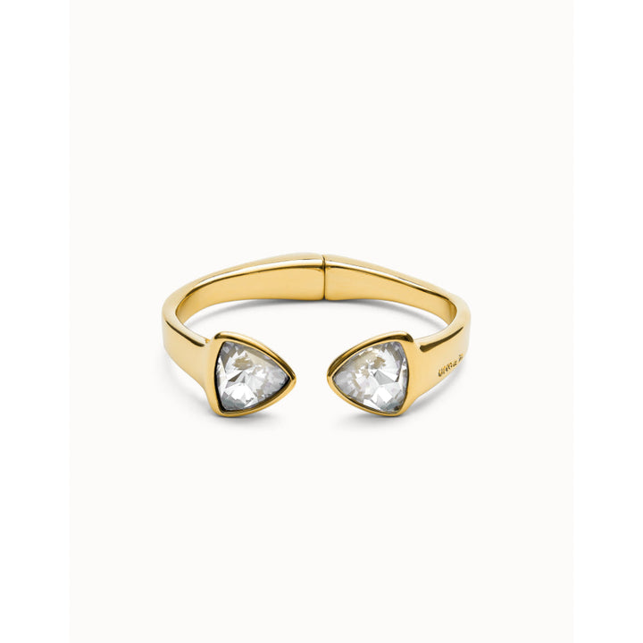 Unode50 18k Gold Plated Two Multicolored Crystals Bangle Bracelet image