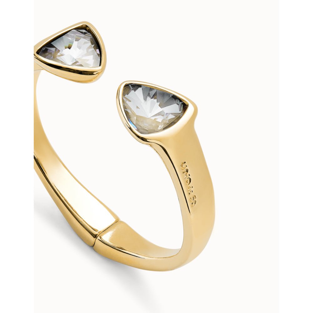 Unode50 18k Gold Plated Two Multicolored Crystals Bangle Bracelet - MococoUNOde50PUL2511MCLORO0MBracelets