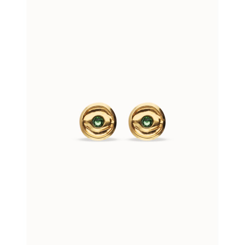 Unode50 18K Gold Plated Verde Crystal Stud Earrings - MococoUNOde50PEN1007-18KEarrings