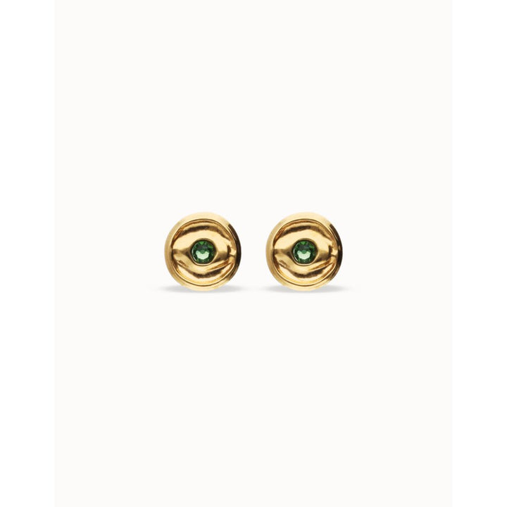 Unode50 18K Gold Plated Verde Crystal Stud Earrings - MococoUNOde50PEN1007-18KEarrings