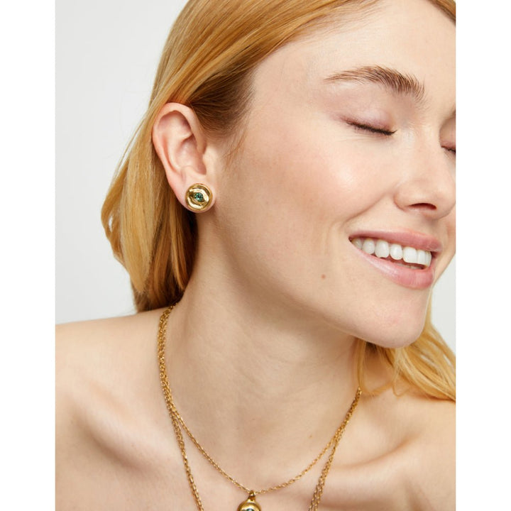 Unode50 18K Gold Plated Verde Crystal Stud Earrings - MococoUNOde50PEN1007-18KEarrings