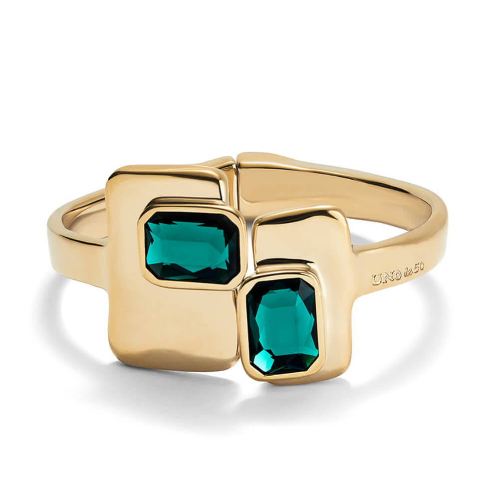 UNOde50 18K Gold - Plated White Crystal Bangle Bracelet - MococoUNOde50PUL2486VRDORO0MBracelets