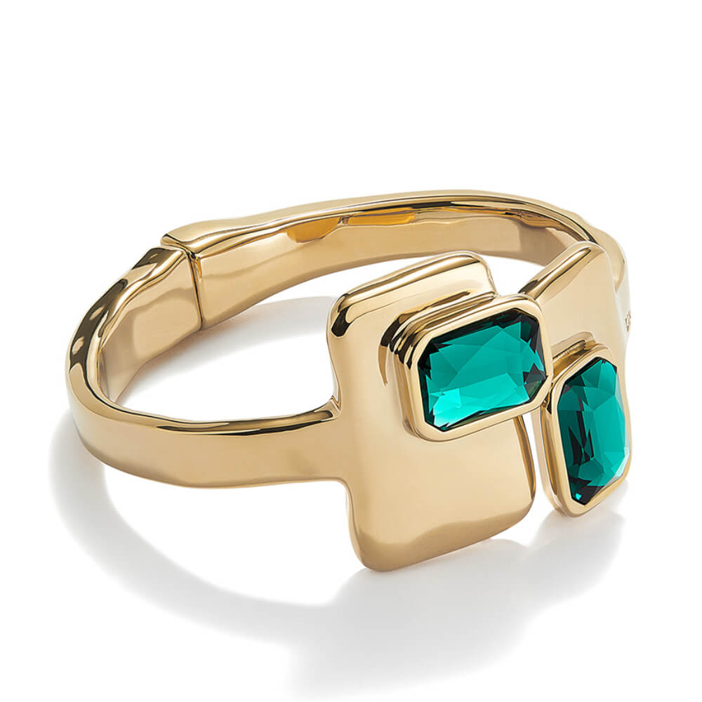 UNOde50 18K Gold - Plated White Crystal Bangle Bracelet - MococoUNOde50PUL2486VRDORO0MBracelets